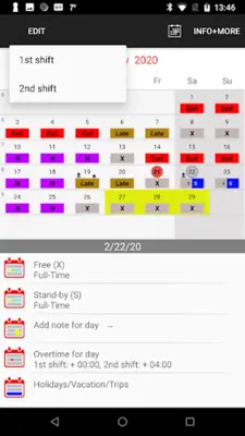 Roster-Calendar android App screenshot 3